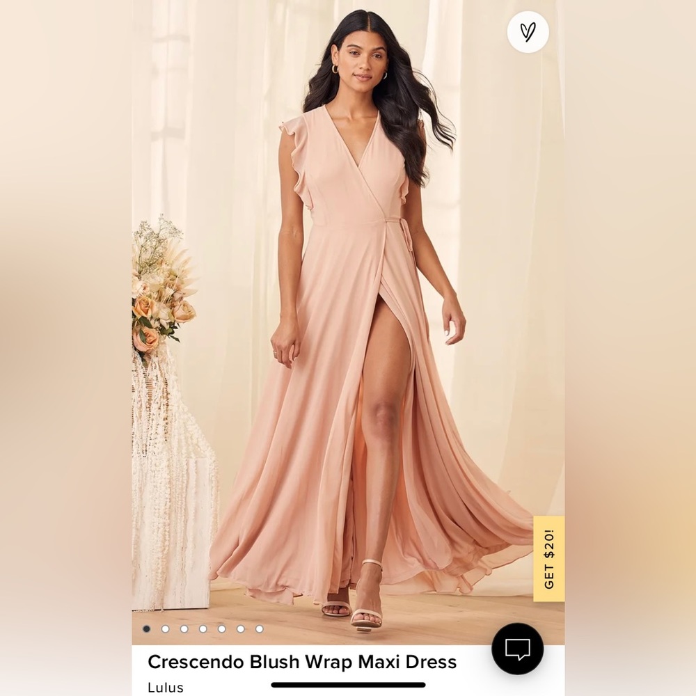 Lulus Pink Crescendo Blush Wrap Maxi Dress